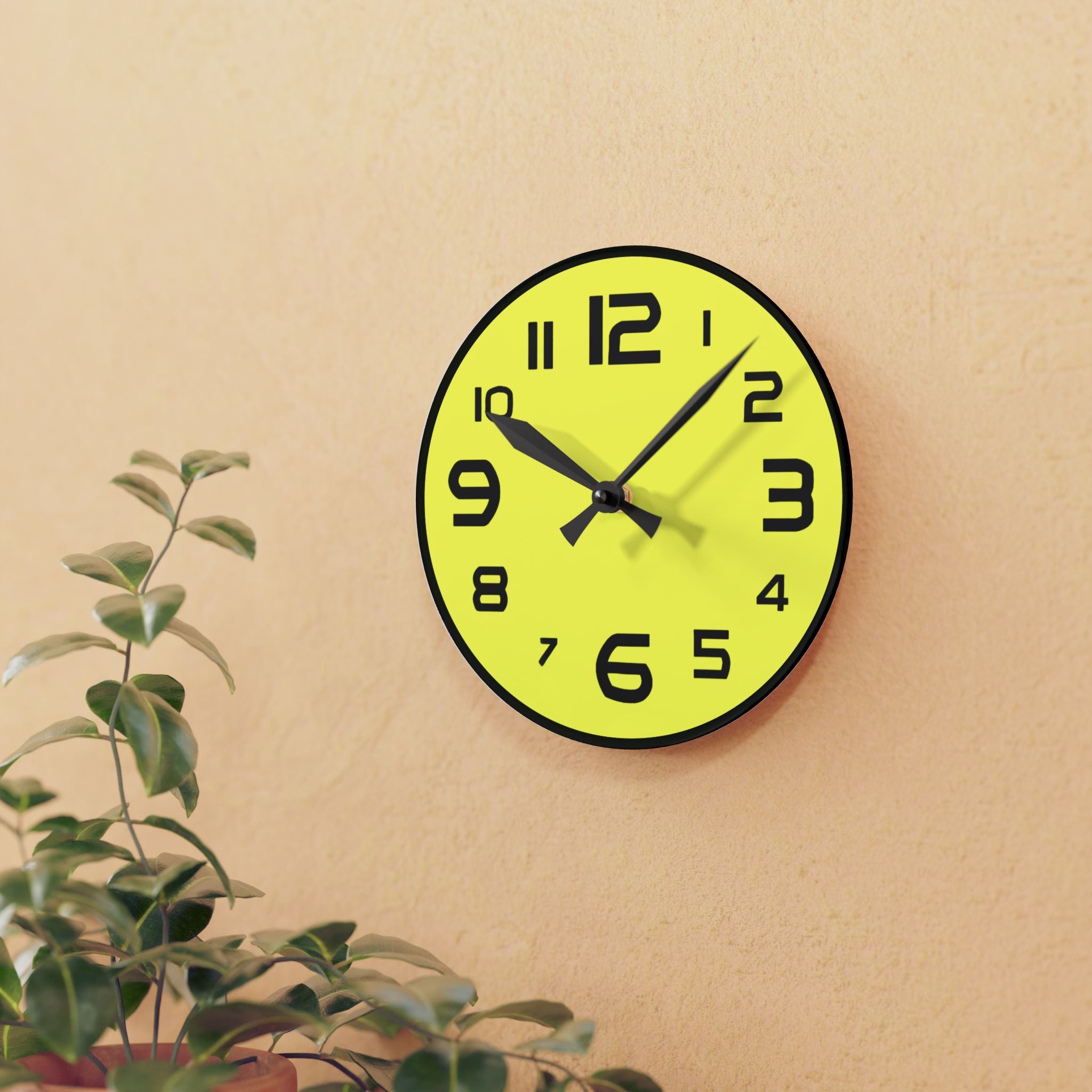 Decorative Lemon-Yellow Wall Clock