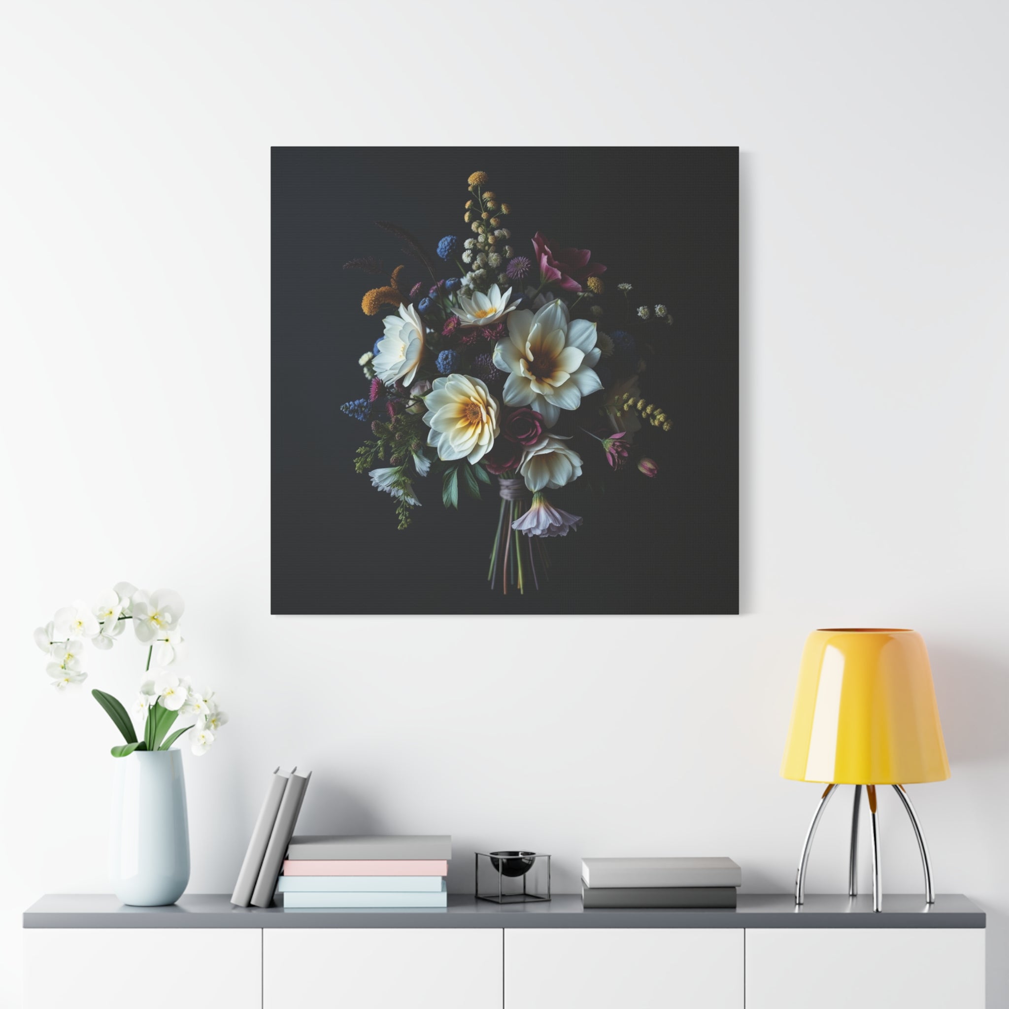 Unframed Canvas Art Print, Moody Botanicals Wall Art, 1 of Set of 2
