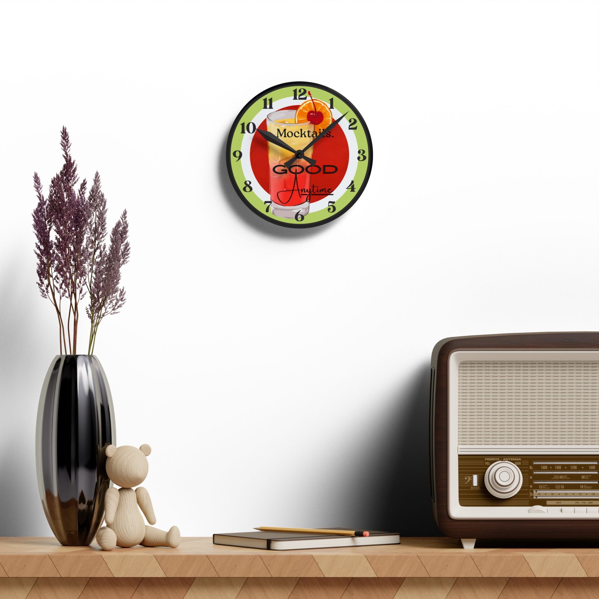 Mocktails Good Anytime Acrylic Wall Clock