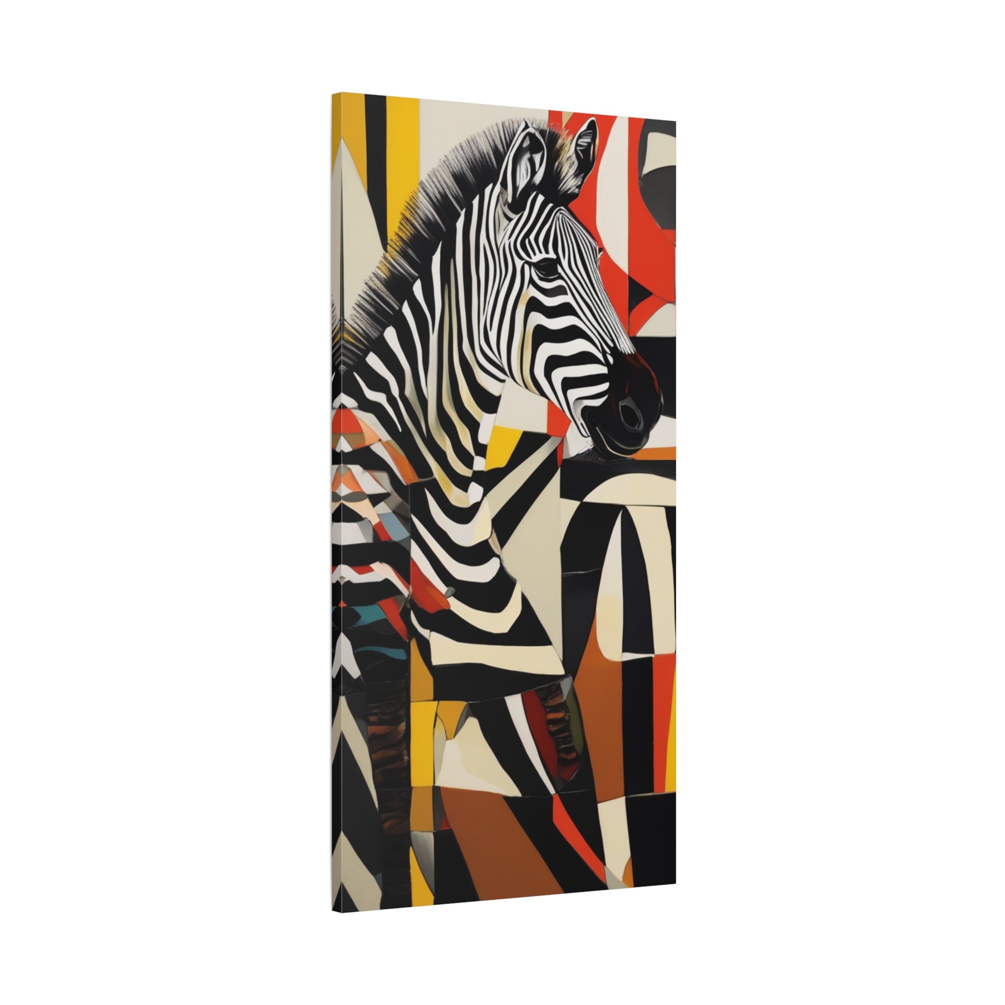Abstract Maximalist Zebra African Safari Wall Art Print on Canvas