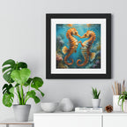 Framed Poster Seahorses in Love