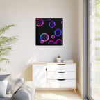 Neon Bubbles Art Print on Canvas Framed Black Light Effect