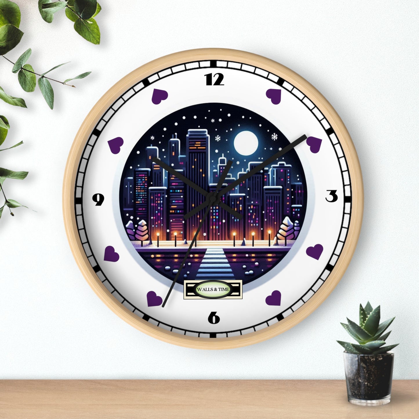 Cityscape Wall Clock - 10" Round Silencing Mechanism