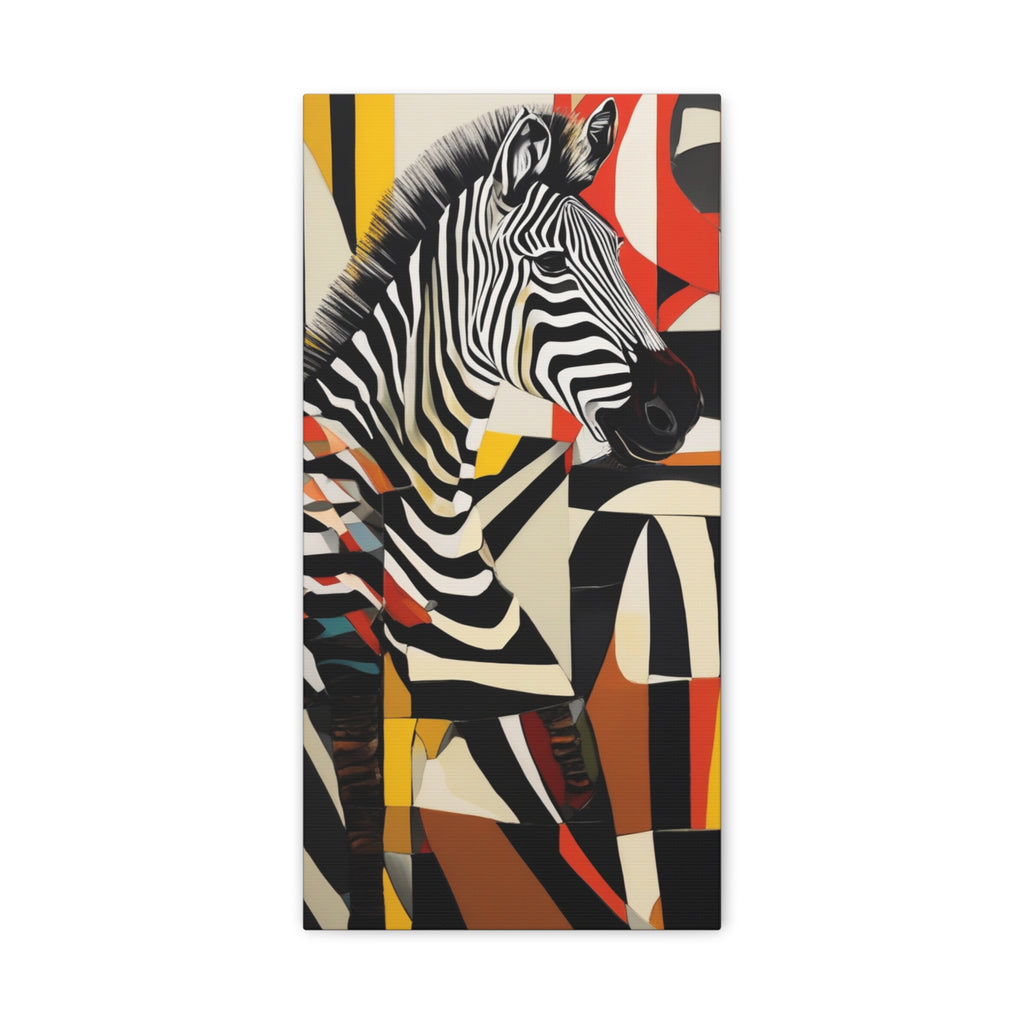 Abstract Maximalist Zebra African Safari Wall Art Print on Canvas