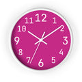 Magenta Pink and White Wall Clock, Silent, Modern Home Decor, Office Wall Art, Unique Gift, Stylish Kitchen Clock