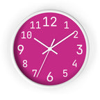 Magenta Pink and White Wall Clock, Silent, Modern Home Decor, Office Wall Art, Unique Gift, Stylish Kitchen Clock