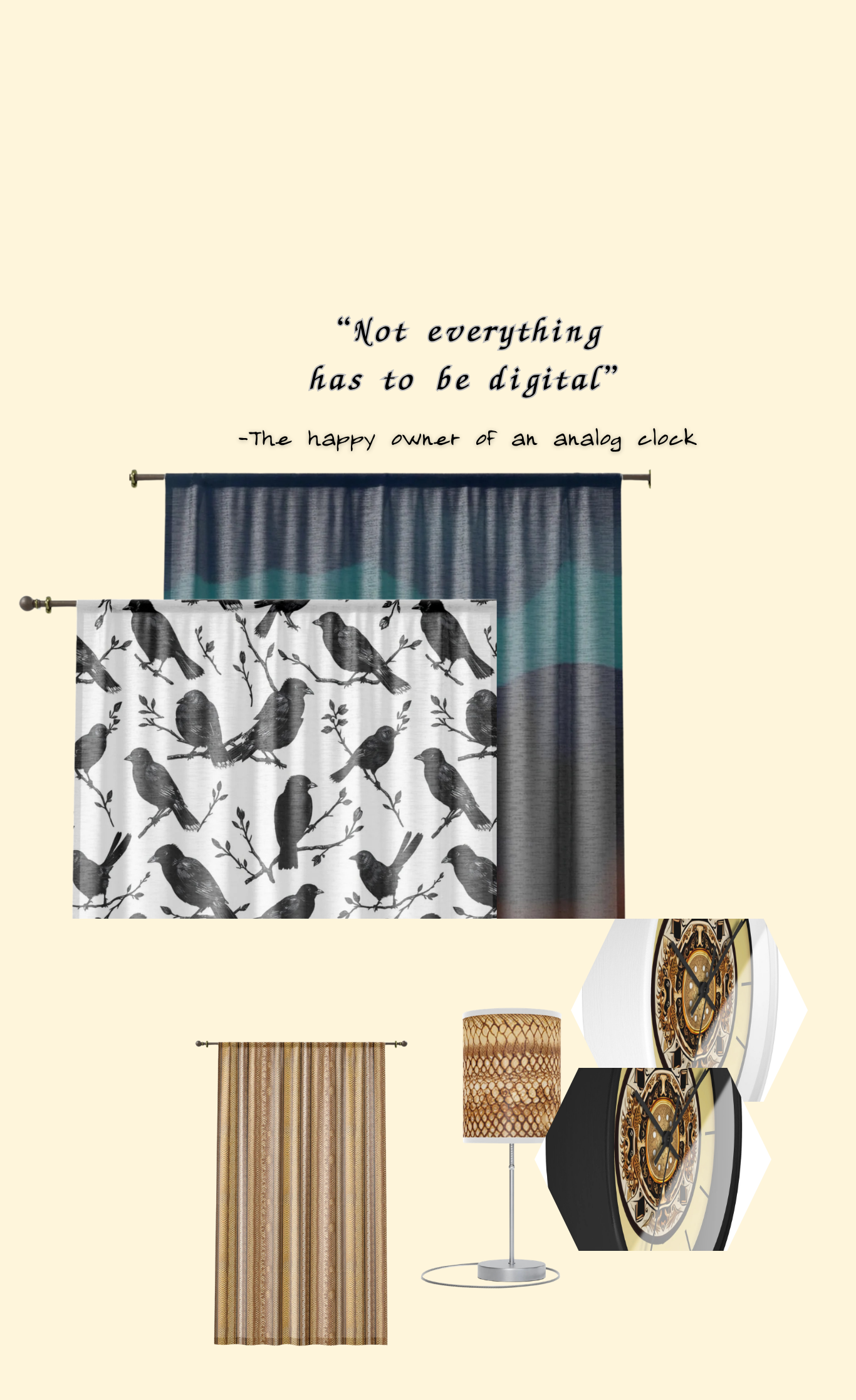 Blackout Window Curtain Panel Word Art Poetry