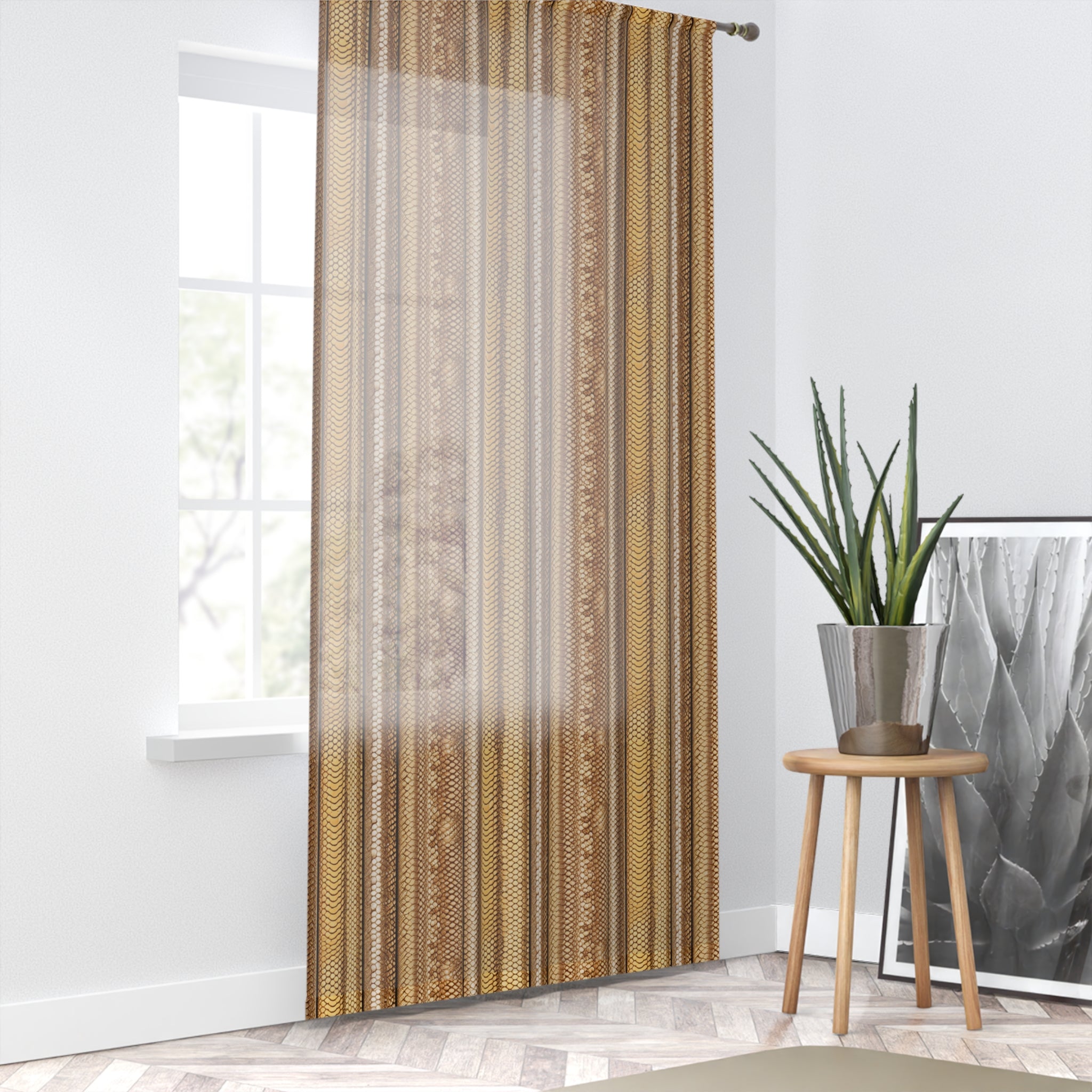 Snakeskin Pattern Sheer Window Curtain