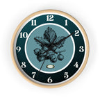 Botanical Chestnut Wall Clock — Vintage Plant Illustration Timepiece