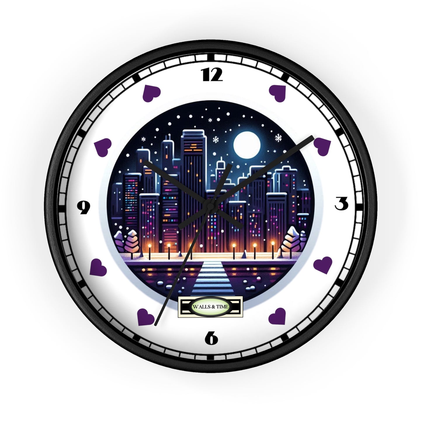 Cityscape Wall Clock - 10" Round Silencing Mechanism