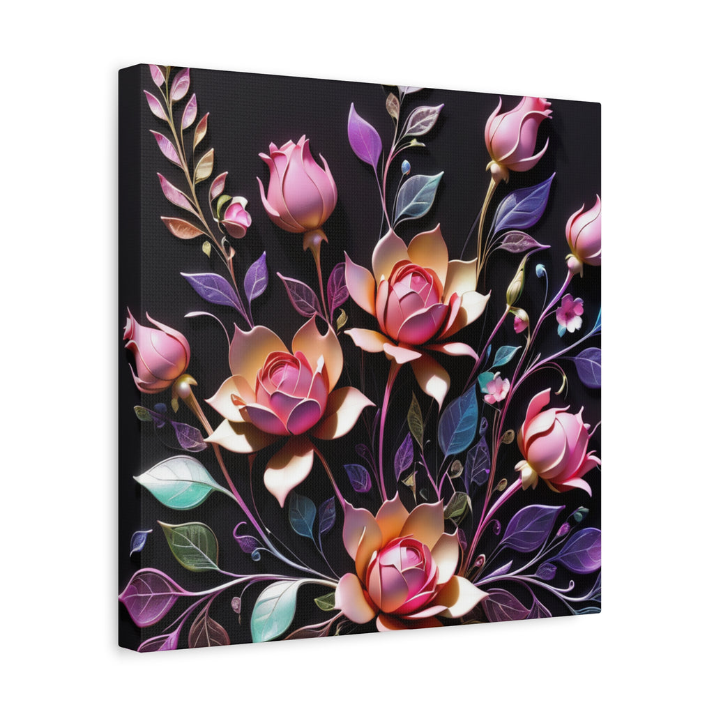Metallic Floral 3D Canvas Print