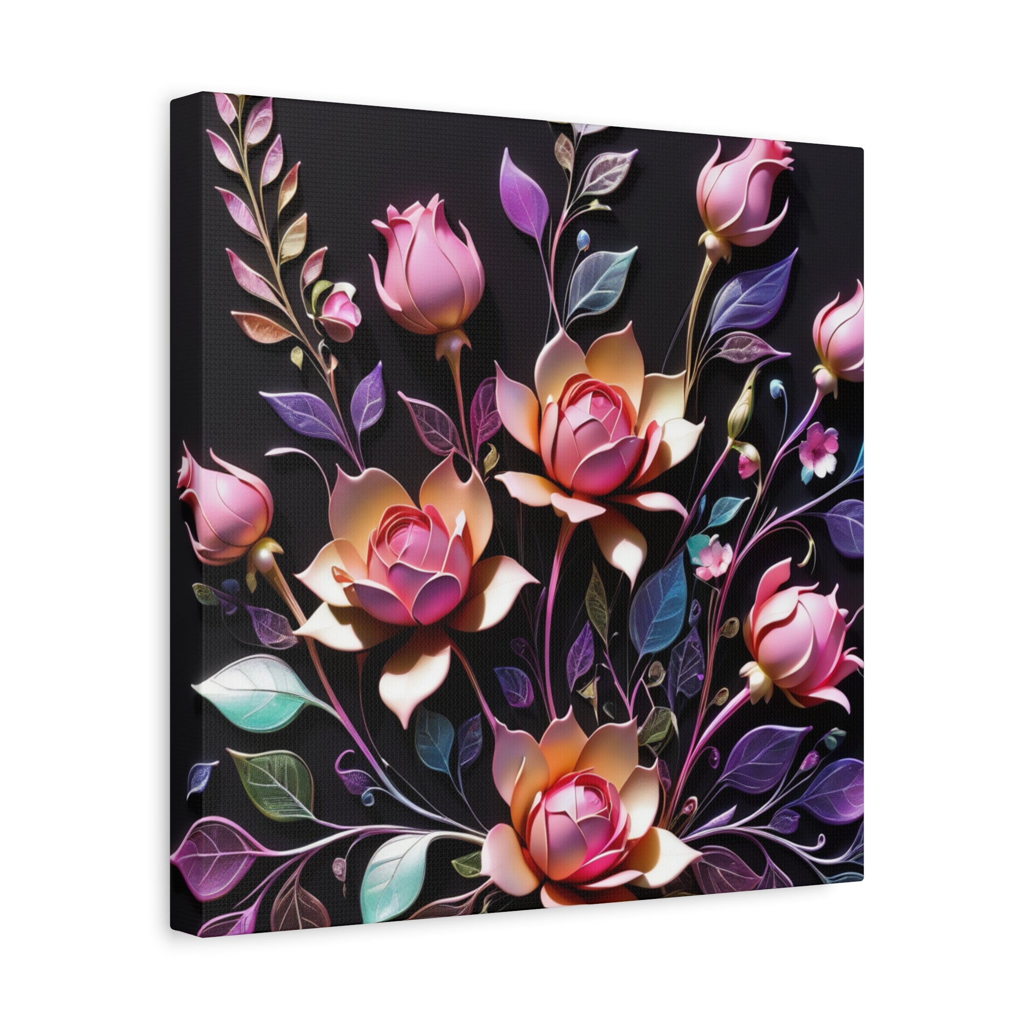 Metallic Floral 3D Canvas Print
