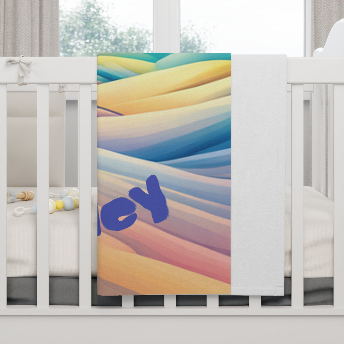 Children's Fleece Blanket — Custom Name & Date, Magical Landscape Design - WALLS & TIME
