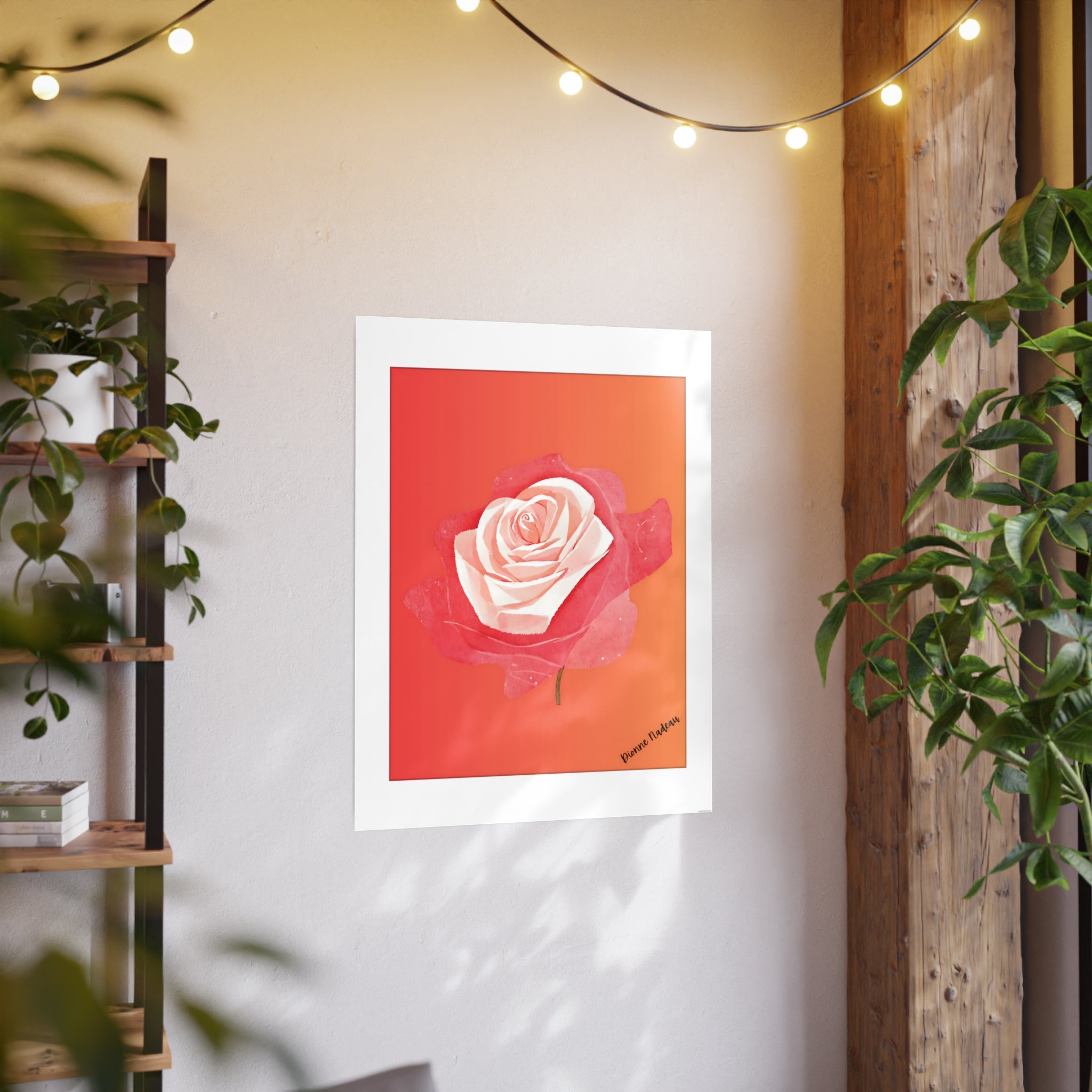 Red Rose Signed Digital Art Paper Poster