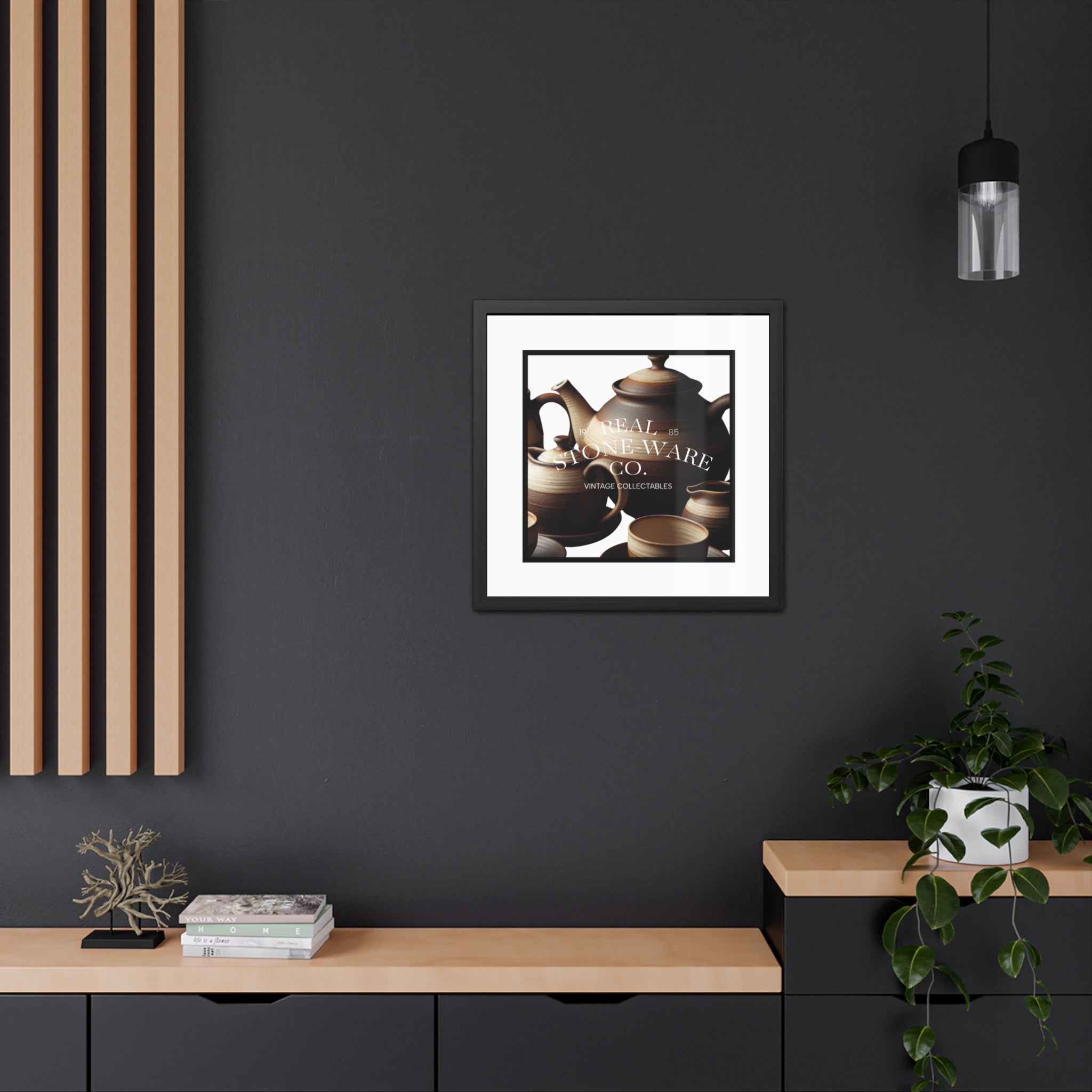 Elegant Framed Ceramic Teapot Poster - Art for Home Decor