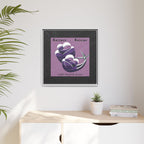 Framed Matte Canvas Print —Mediterranean 'Culture • Cuisine' Abstract Purple Poster Art