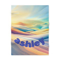 Personalized Fleece Baby Blanket — Custom Name & Date, Magical Landscape Design