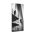 Construction Workers on Scaffolding Matte Stretched Canvas Print 2