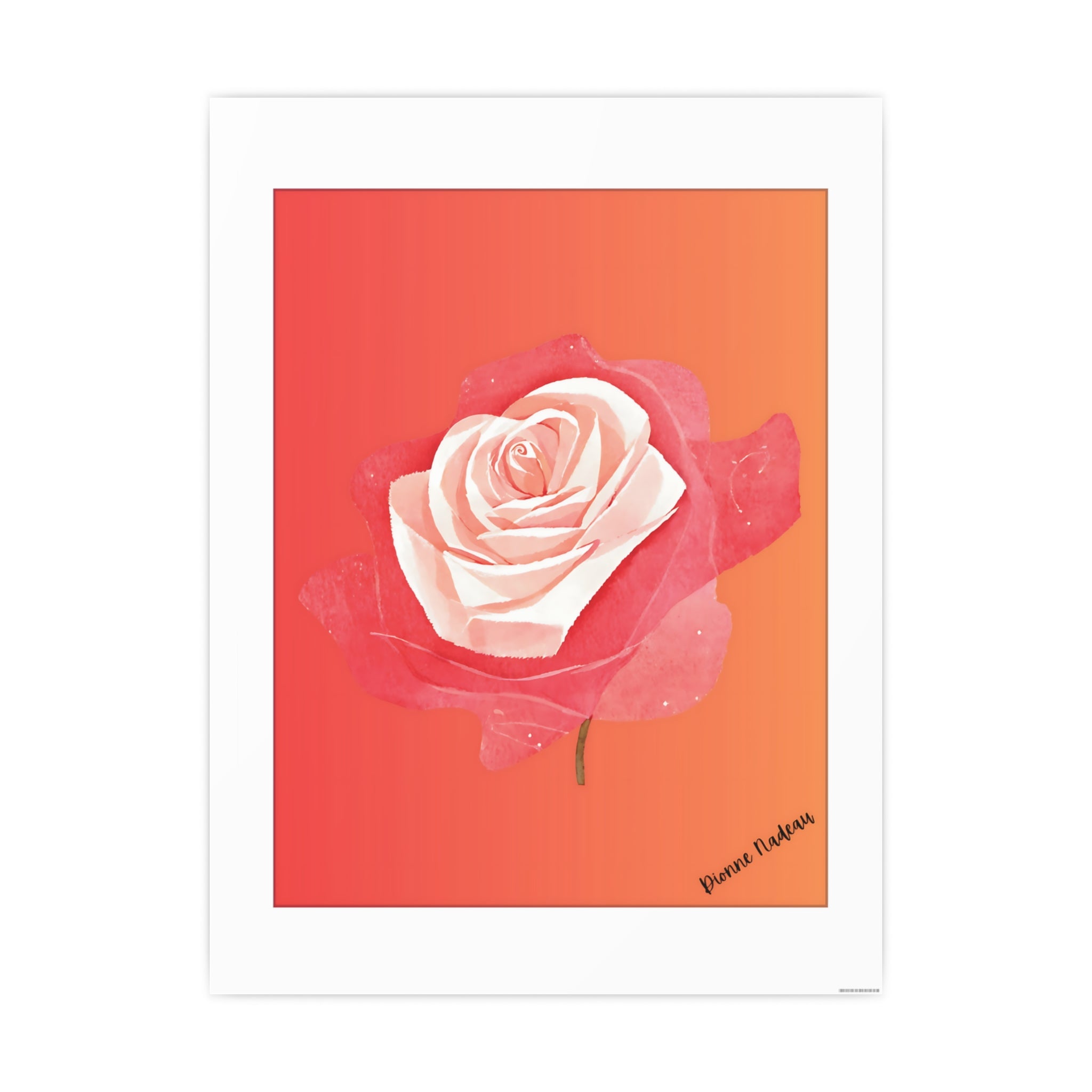 Red Rose Signed Digital Art Paper Poster