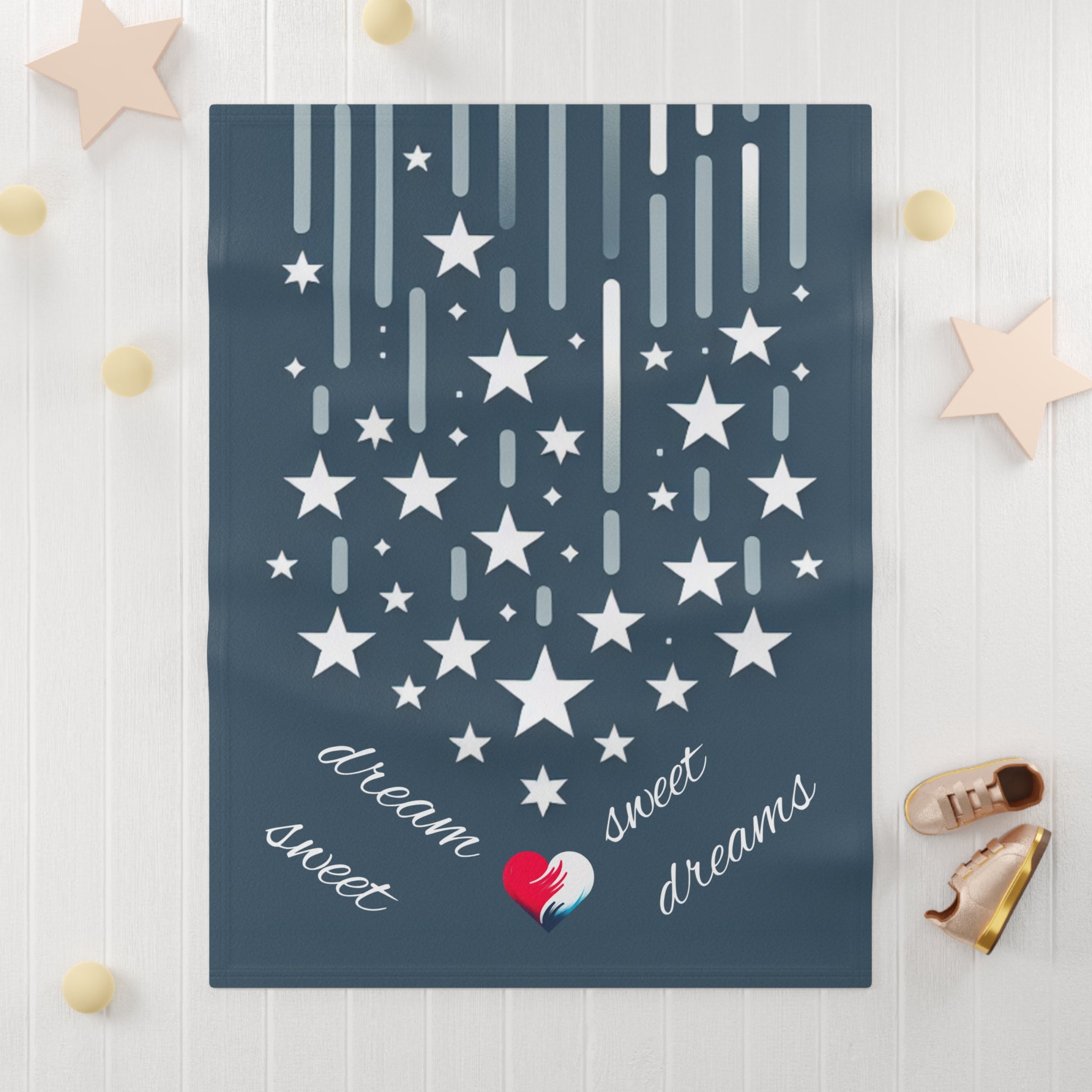 Dream Sweet Dreams, Baby Blanket, Red White and Blue