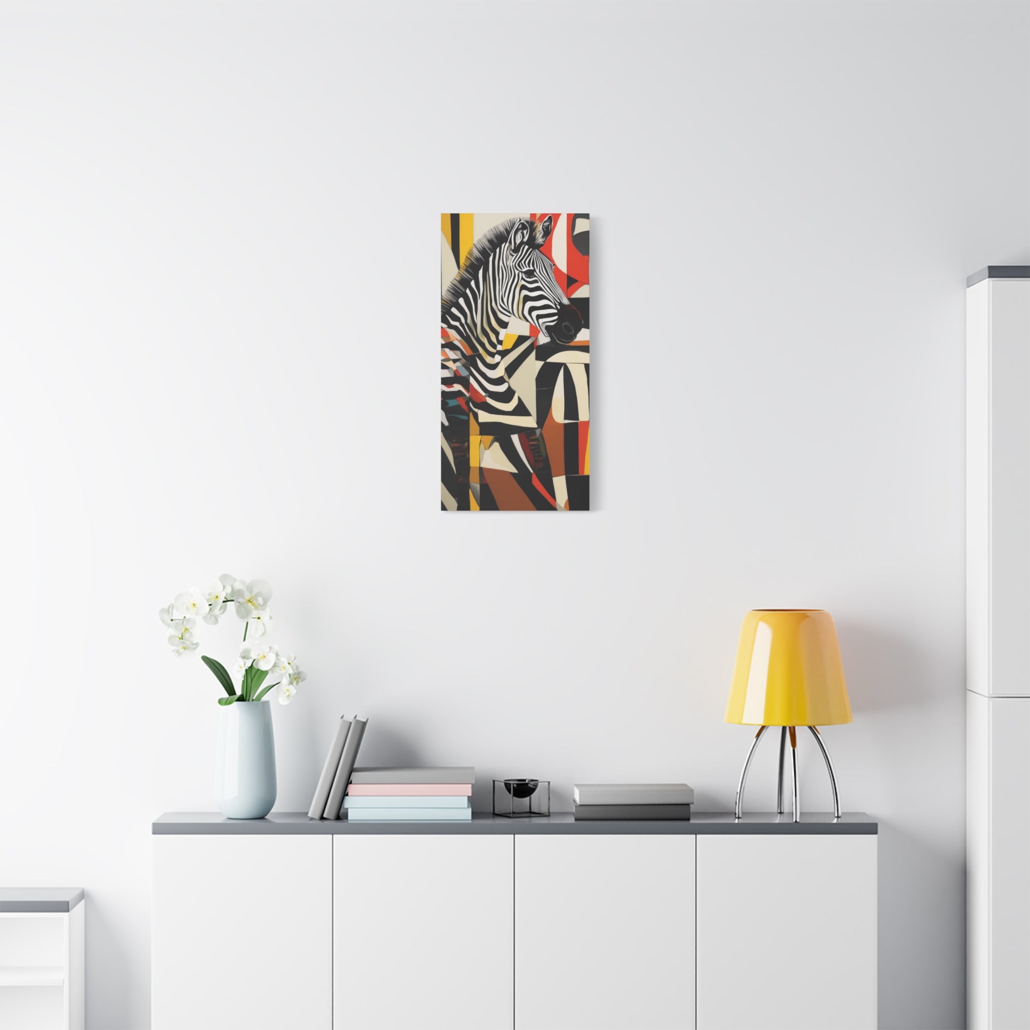 Abstract Maximalist Zebra African Safari Wall Art Print on Canvas