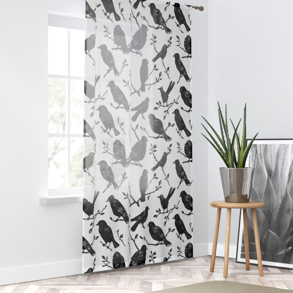 Chic Bird Pattern Window Curtain