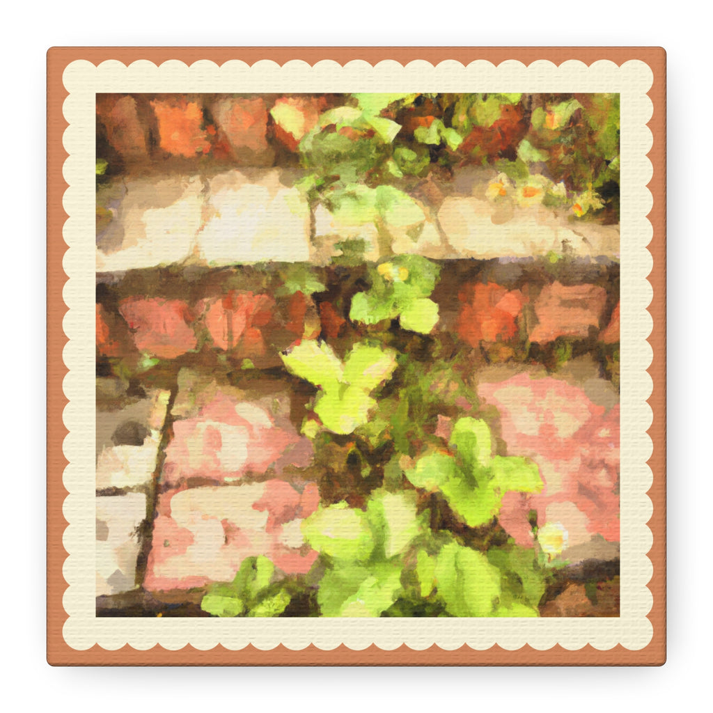 Botanical Brick Path Matte Canvas Wall Art — Stretched 1.25"