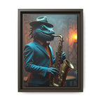 Bearded Dragon Playing the Saxophone Framed Wall Art