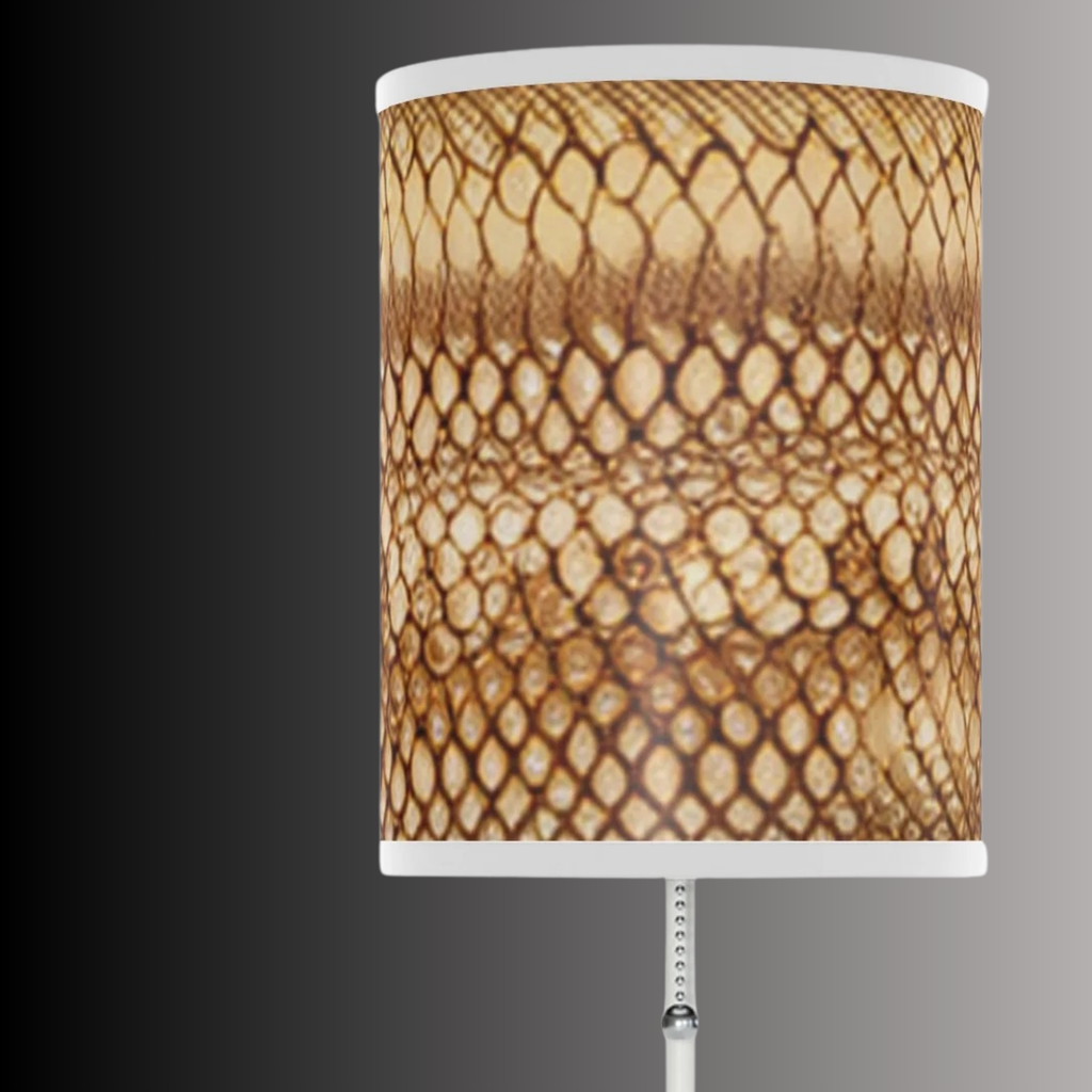 Table Lamp, Golden-Brown Snake Skin