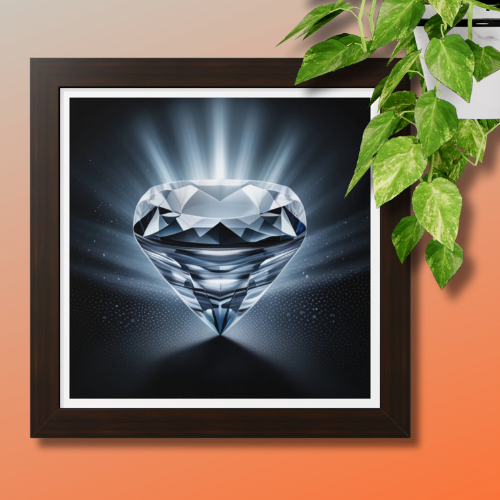 Framed Poster - Candle in a Gem Photorealistic AI Image White Frame