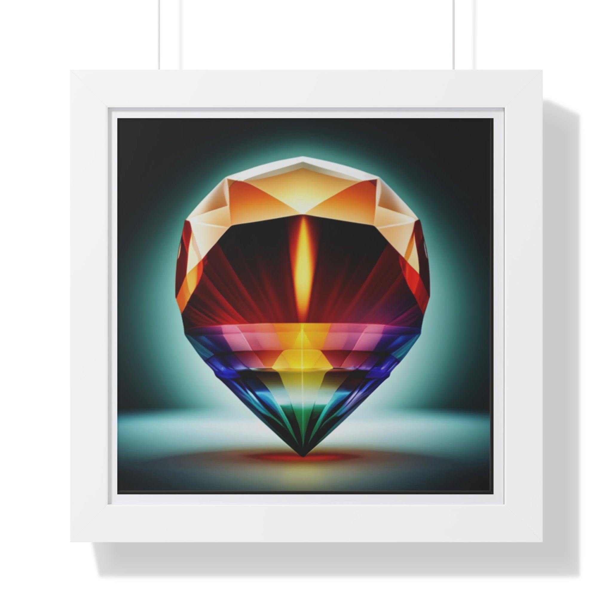 Framed Poster — Rainbow Gem Geometric Art Print
