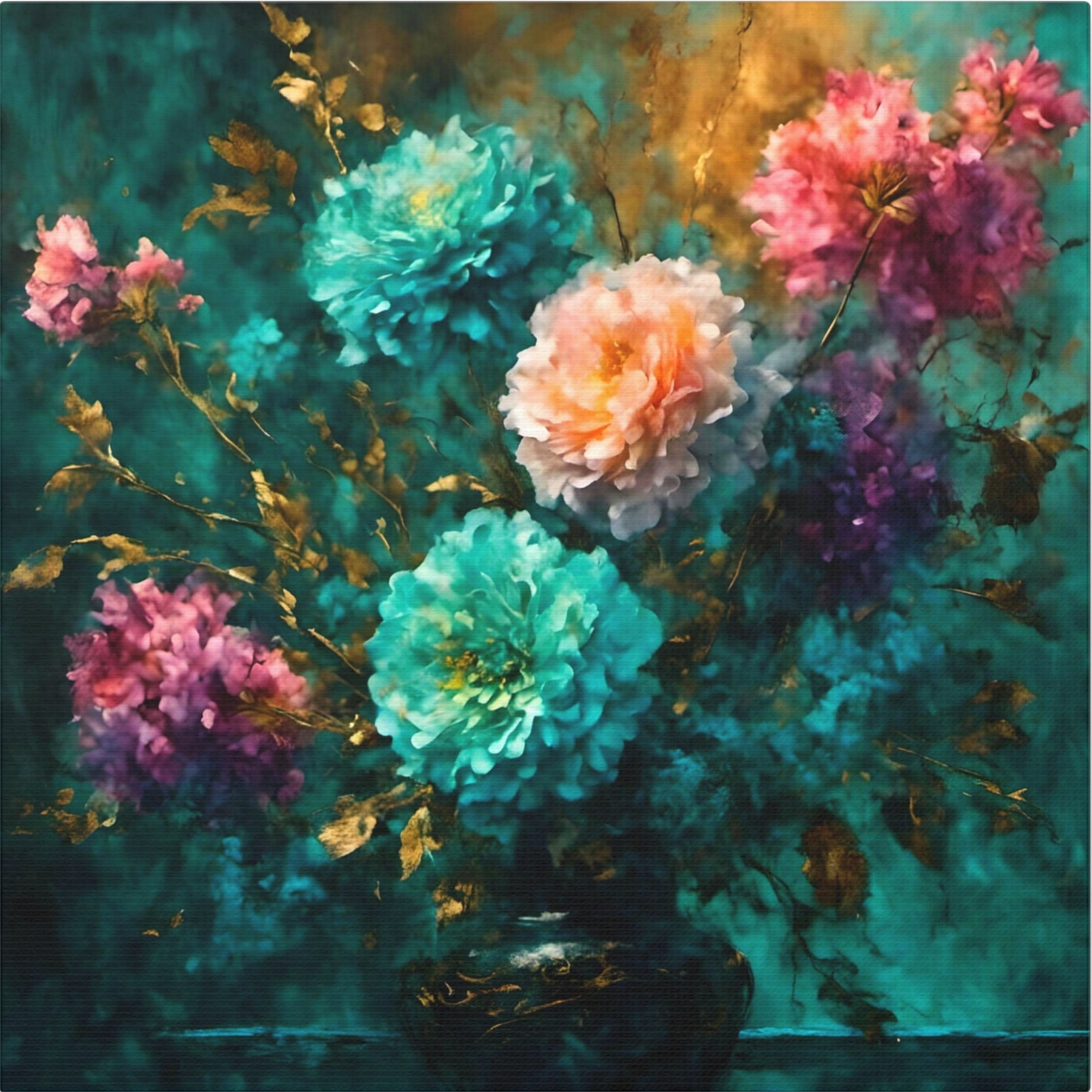 Blue Boquet Canvas Art Print