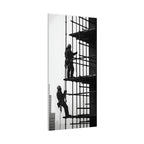 Construction Workers on Scaffolding Matte Stretched Canvas Print