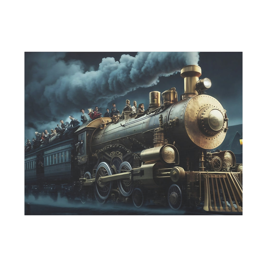 Vintage Train Canvas Print, Lyrically Influenced Art, Riders on the Storm
