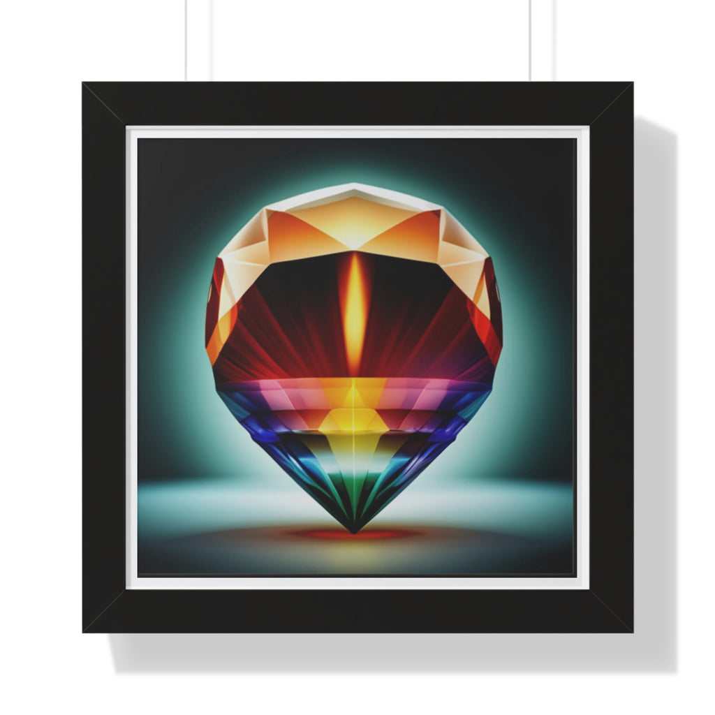 Framed Poster - Candle in a Gem Photorealistic AI Image White Frame