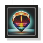 Framed Poster - Candle in a Gem Photorealistic AI Image White Frame