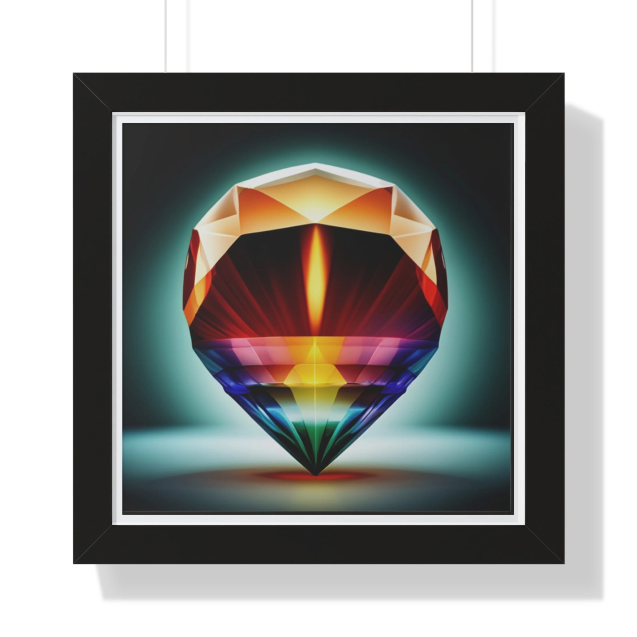 Framed Poster - Candle in a Gem Photorealistic AI Image White Frame