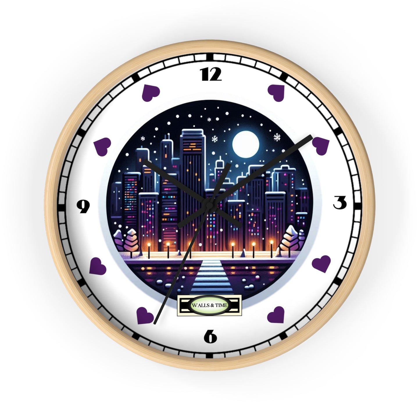 Cityscape Wall Clock - 10" Round Silencing Mechanism