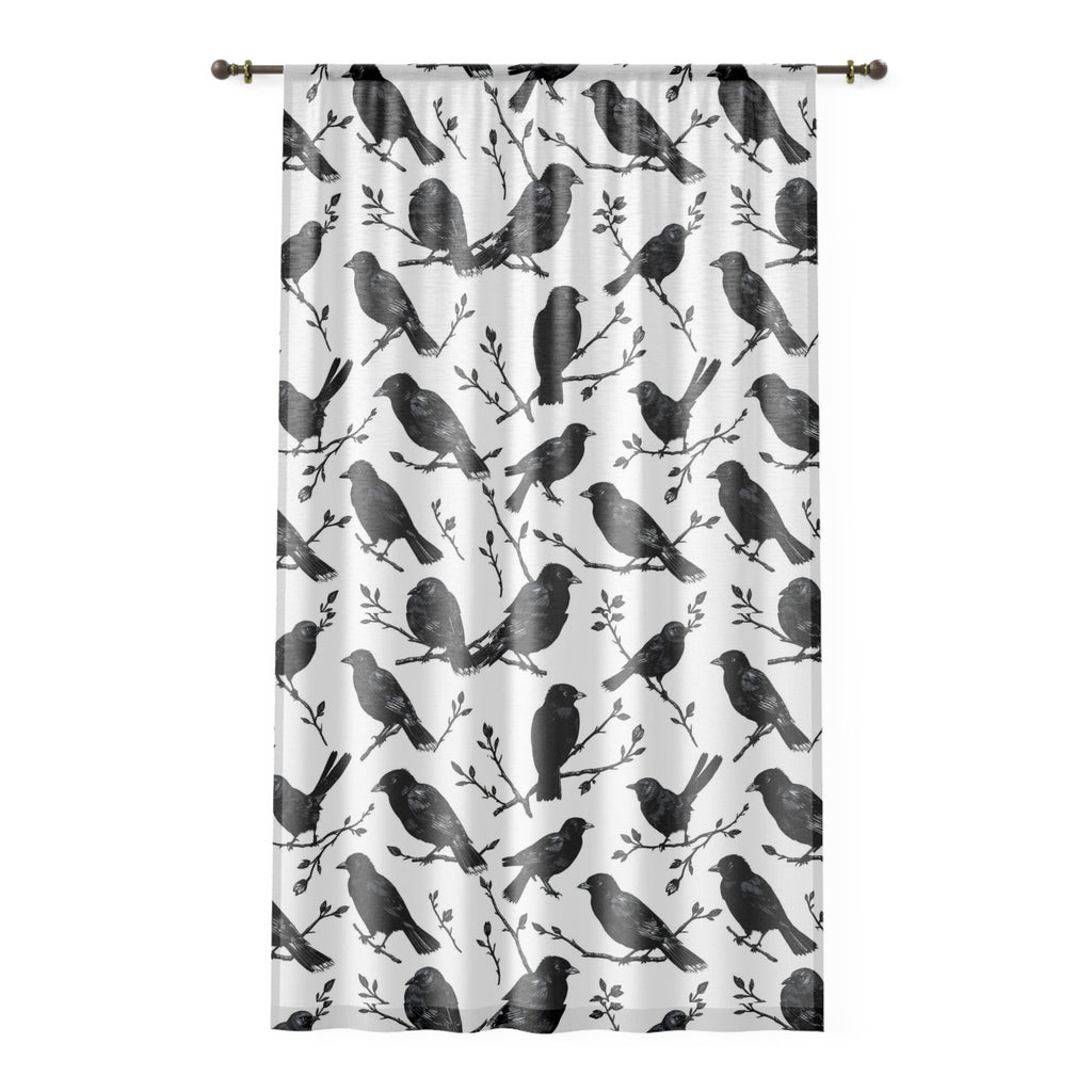 Chic Bird Pattern Window Curtain