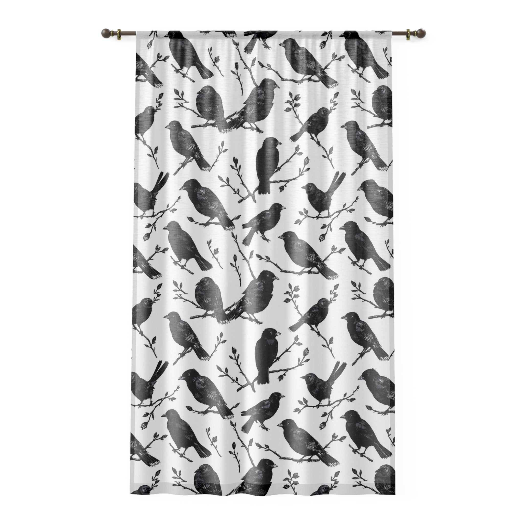 Chic Bird Pattern Window Curtain