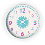 All Geared Up Blue Kids Wall Clock — 10" Non‑Ticking Personalized Name Option