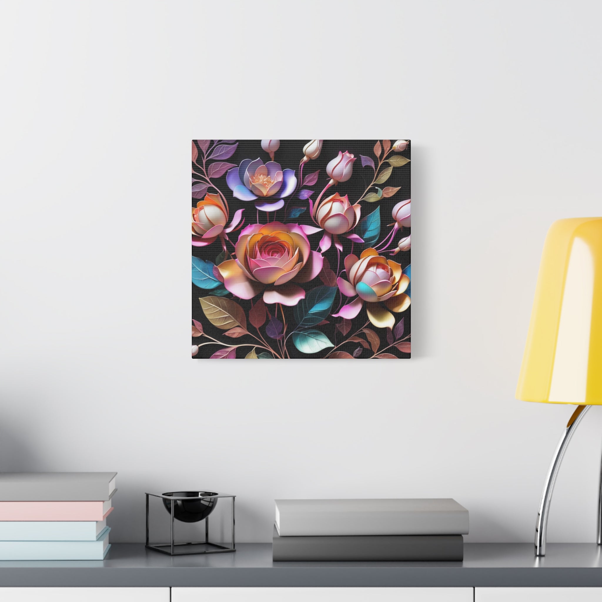 Floral 3D Wall Art Canvas - Elegant Rose Design for Home Decor