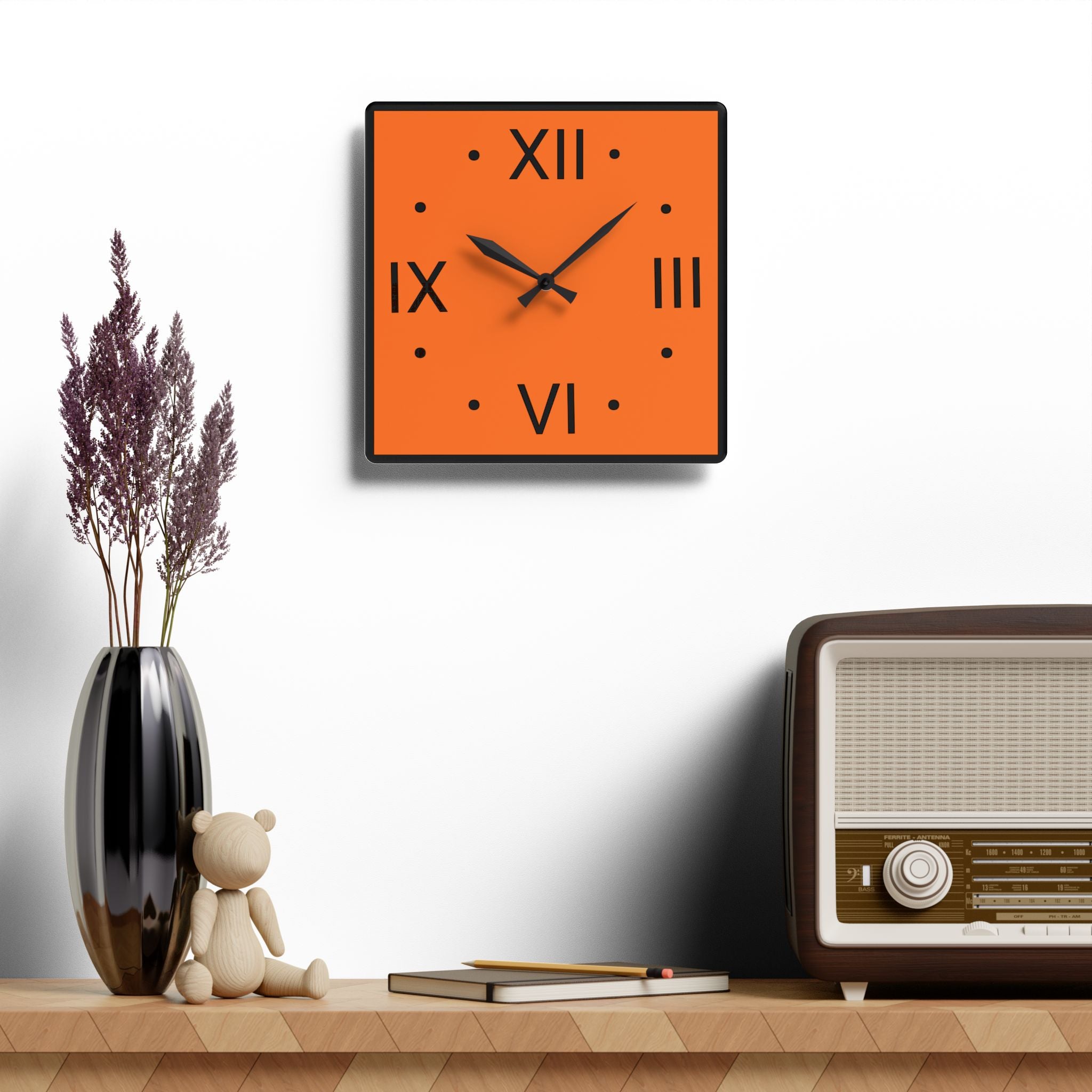 Pure Orange Wall Clock
