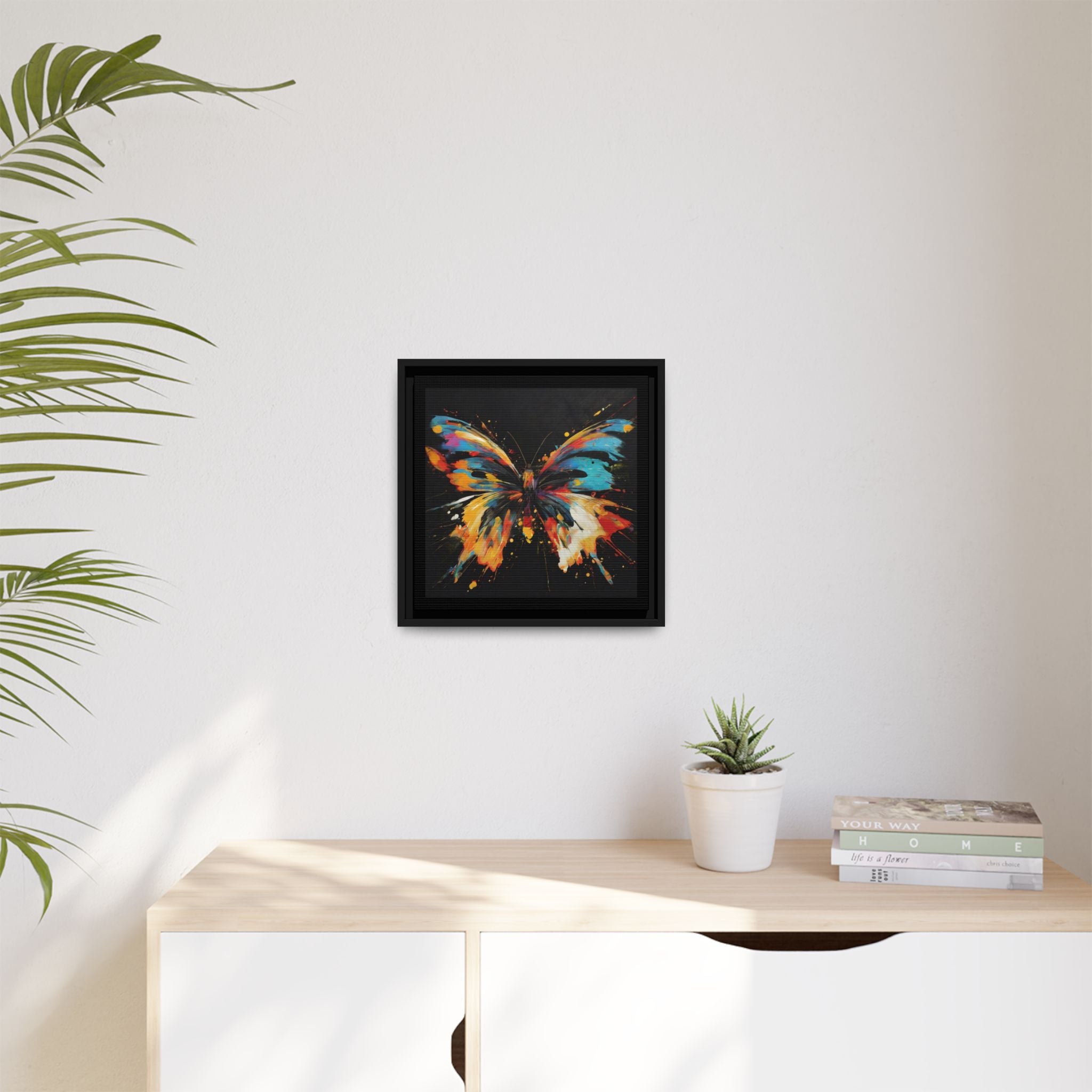 Framed Splatter-Paint Butterfly Art Print