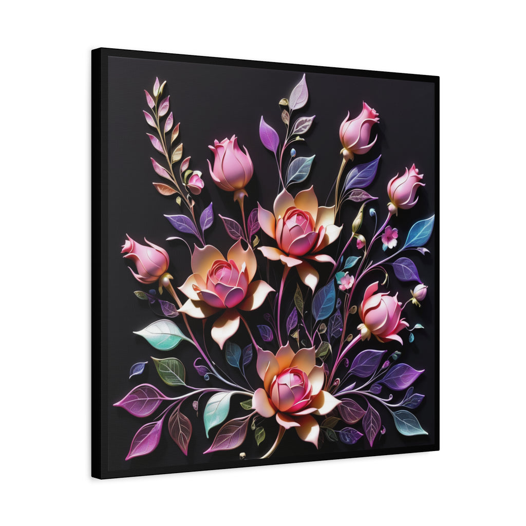 Metallic Floral 3D Canvas Print