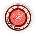 Wine O' Clock Framed Wall Clock - Silent 10in Round White Clock, Kitchen Decor, Home Wall Art, Wine Lover Gift, Rustic Farmhouse Clock