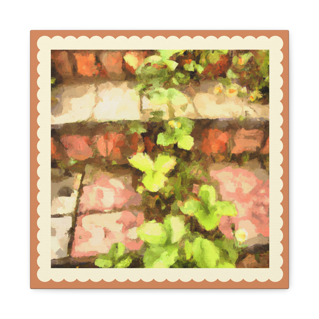 Botanical Brick Path Matte Canvas Wall Art — Stretched 1.25"