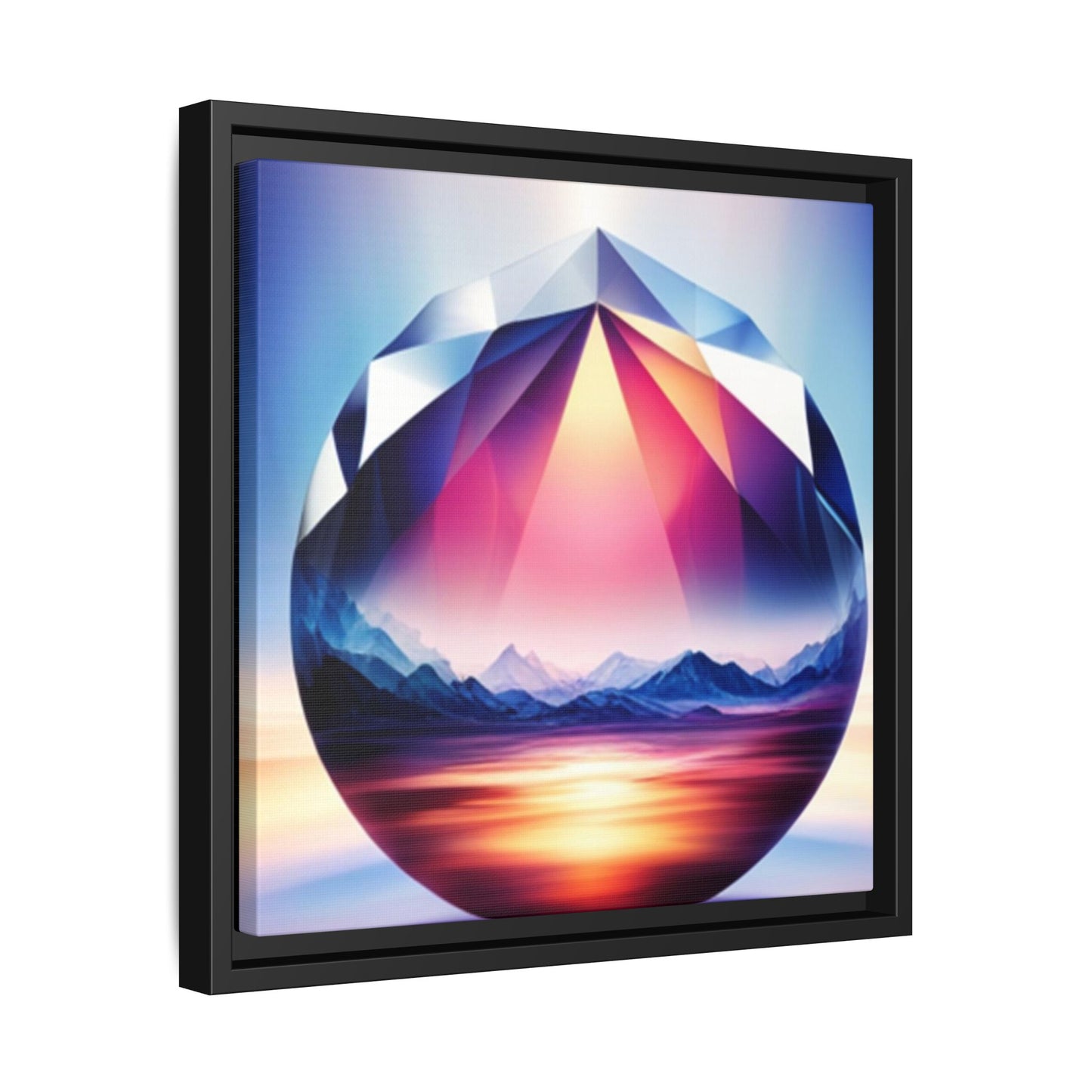 Framed Canvas Print, Landscape Inside a Gem, Digital Art