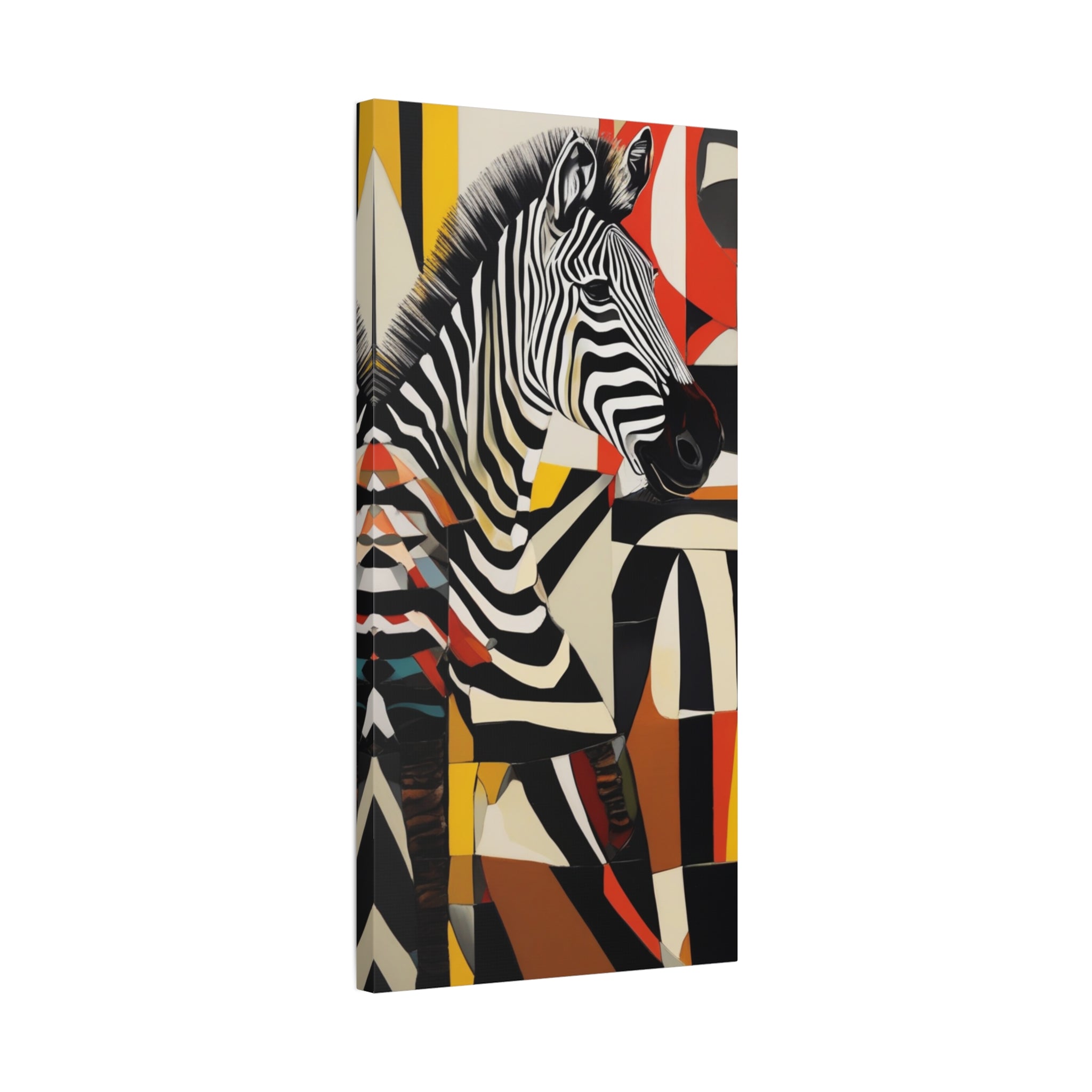 Abstract Maximalist Zebra African Safari Wall Art Print on Canvas