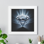 Framed Poster - Candle in a Gem Photorealistic AI Image White Frame